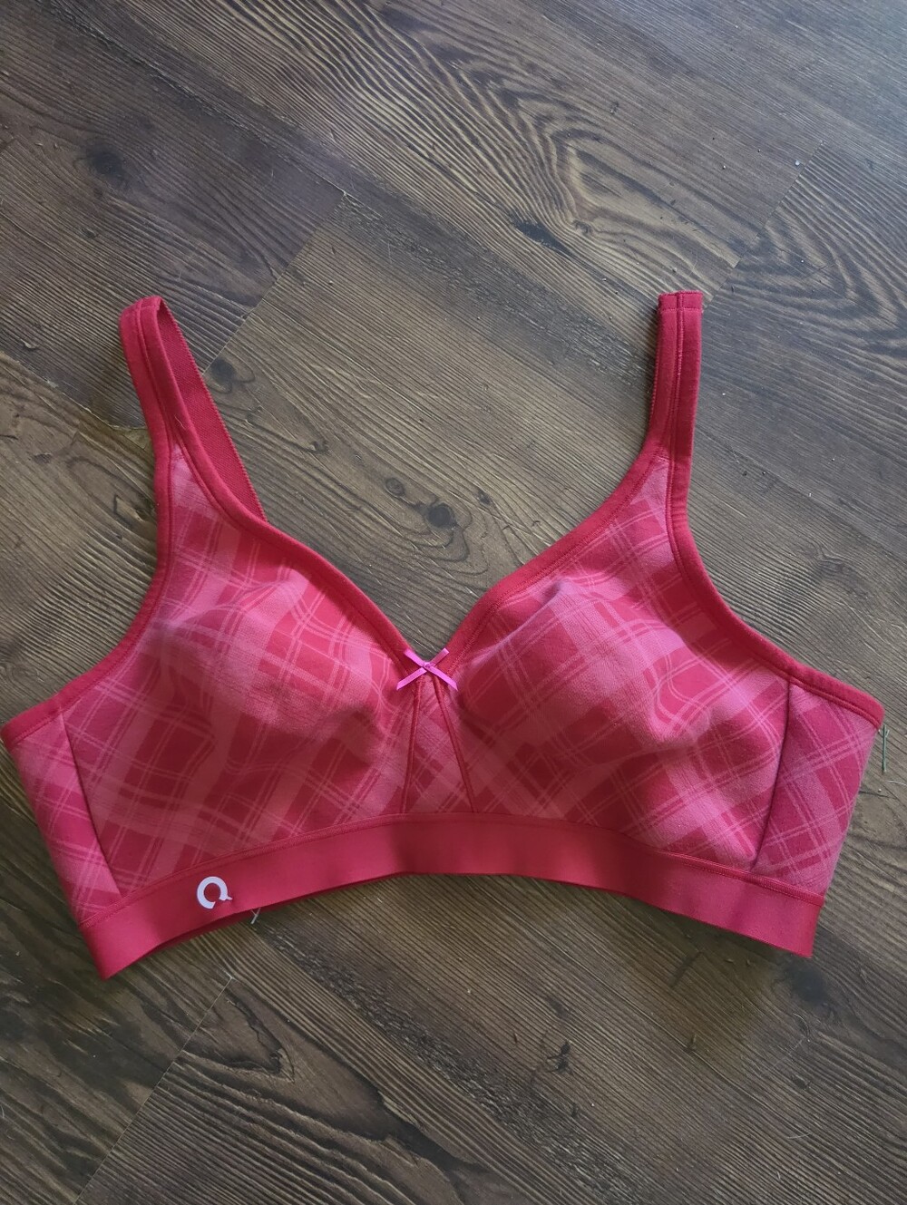 Cacique Red Pink Supportive Bra 42D Wireless Cotton